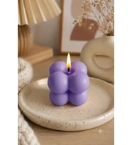 Mini Bubble 3'lü Mum - Mumelia Candles Doğal Soya, El Yapımı, Dekoratif - Mor