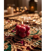 Mumelia Candles BubbleGlow - Doğal Soya Blok Dekoratif Mum - 5'li - Kırmızı