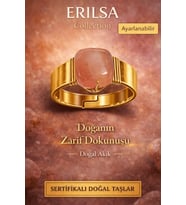 Sertifikalı Doğal Akik Taşı Yüzük Ayarlanabilir El Yapımı Doğal Taş Yüzük (Çok Renkli)