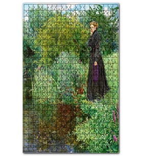 Cakapuzzle Göl Kenarında Ağaçlar ve Düşünceli Kadın Puzzle Yapboz MDF (Ahşap) (120 Parça)