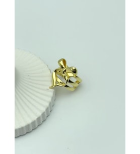 Çelik Gold Kurdele Tasarım Ayarlanabilir Yüzük - 25yzk106