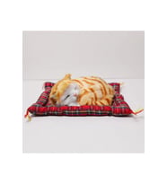 Peluş Yavru Kedi Oyuncak Minder Üstünde Uyuyan Kedi Küçük Boy 10 x 11