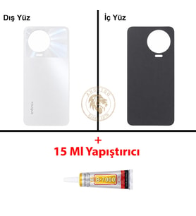 Infinix Note 12 Pro Beyaz Uyumlu Arka Kapak + B7000 Yapıştırıcı Arka Cam Batarya Pil Kapağı