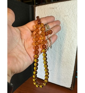 SIKMA ÇUBUK KEHRİBAR TESBİH 10 MM KÜRE KESİM T-243