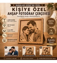 Kişiye Özel Babalar Günü Ahşap Fotoğraf Çerçevesi 12x12 cm
