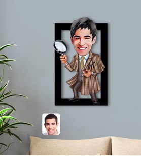 BK Gift Kişiye Özel Müfettiş Karikatürlü 3D Ahşap Tablo-1