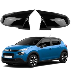 Citroen C3 16-21 Araca Özel Batman Yarasa Ayna Kapağı Pianoblack