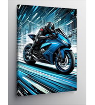 Kanvas Tablo Hızlı Motosikletçi