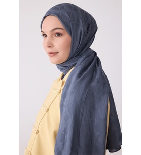 BELLİ Geometrik Desen Ivory Şal %55 NAİA %45 PAMUK