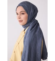 BELLİ Geometrik Desen Ivory Şal %55 NAİA %45 PAMUK