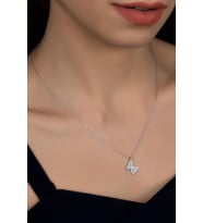 Union Zirconia Kadın Kelebek Gümüş Kolye