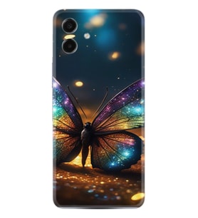 Samsung Galaxy A07 (SM-A075F) Kılıf Boutique Baskılı Resimli Rengarenk Kelebek Pcode -097