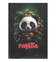GIPTA PANDA SPİRALLİ KARTON KAPAK A4 80YP. KARELİ  DEFTER