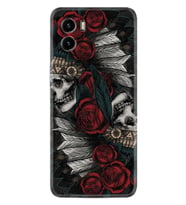 Vivo Y15S Y32 Y33S Y51 Y53S Kılıf Desemli Silikon Skull Rose 1673