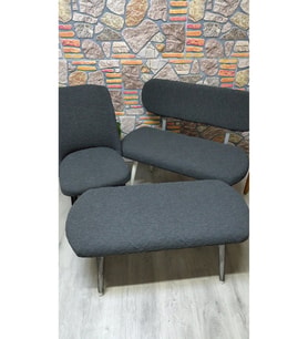 Püf bench takım kılıfı jakar kumaş 2 sandalye 1 bench 1 püf