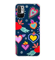 PrintiFy Xiaomi Redmi 10 5G ile Uyumlu 1mm Slim Fit Retro Renkler 3 Baskılı Şeffaf  Kılıf