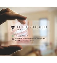 0.500 MİKRON ŞEFFAF BUZLU PVC KARTVİZİT - DİŞÇİ 4   - 500 ADET