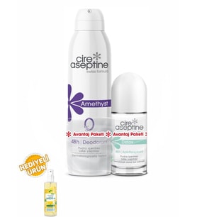 Cire Aseptine Amethyst Deodorant 150Ml+Detox Rollon 60Ml Avantaj Paketi