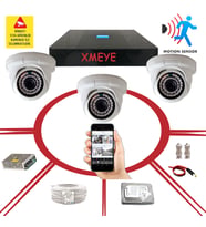 3' lü Hareket Algılayan 5 MP SONY Lens 1080P 36 IRLED İç Mekan Dome Plastik Kasa Güvenlik Kamerası Seti_D136B