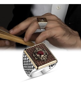 Mikro Zirkon Taşlı 925 Ayar Gümüş Erkek Yüzük