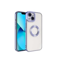 Apple iPhone 13 Uyumlu Kılıf Kamera Korumalı Logo Gösteren Zore Omega Kapak (Lila)