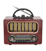 Mcg® Orta Boy Retro Ahşap Tasarım Bluetooth Hoparlörlü Radyo - FM/AM Destekli, Şarjlı ve Taşınabiliri Radyo NS-6636