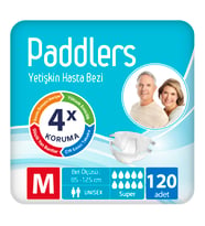 Paddlers Yetişkin Hasta Bantlı Bez Medium 120 Adet – Koli, Sızdırmaz