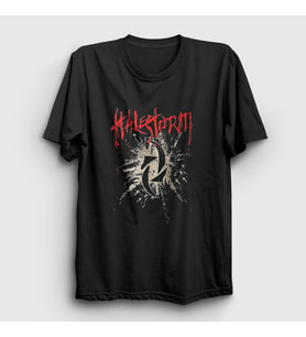 Presmono Unisex Siyah Logo Halestorm T-Shirt 382278tt