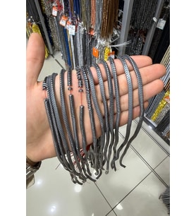 Hematit Taşı Dalgalı Rondela Kesim 4x2mm- Mat Gri Doğal Taş Dizi