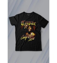 Tupac 2Pac Shakur Rap Music West Coast 90S Rap Baskılı Tişört Çocuk T-shirt (Siyah)
