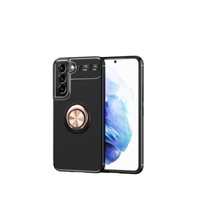 Samsung Galaxy S22 Plus Uyumlu Kılıf Zore Ravel Silikon Kapak (Siyah-Rose Gold)