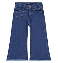 Civil Girls Çiçek Nakışlı 2-5 Yaş Pantolon - Mavi