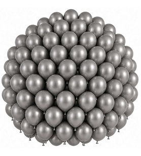 Gümüş Renk Lateks Pastel Balon (30 cm) - 100 Adet