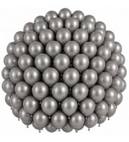 Gümüş Renk Lateks Pastel Balon (30 cm) - 100 Adet