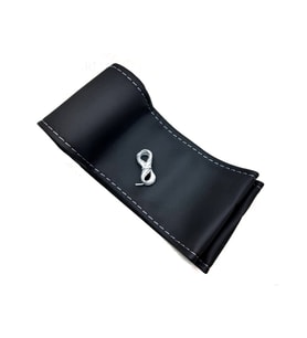 Direksiyon Kılıfı Dikmeli Soft Siyah Gri İpli Opel Corsa E Uyumlu (38×10.5cm)
