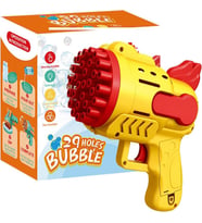 LED LİGHT 29 HOLES BUBBLES GUN 29 DELİKLİ ÇOKLU KÖPÜK ATAN TABANCA SARI KÖPÜK TABANCASI PİLLİ 