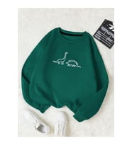 Unisex Dinazor Baskılı Oversize Sweatshirt (Yeşil)