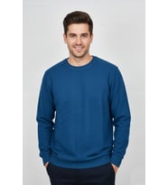 Erkek Büyük Beden Sıfır Yaka Selanik Sweatshirt BGL-ST04871 (Petrol)