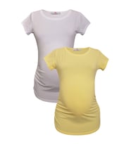 LuvmaBelly MYRA2011_2015 Hamile tshirt seti (Sarı-Beyaz)