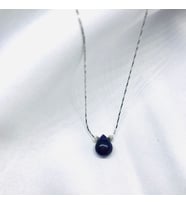 Doğal Dorikalı Ametist Taşı Damla Model Gümüş Zincir Kolye