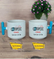 Ortopedi Uzmanı Kupa Bardak T Mavi Kulplu Tıp Bayramı Hediyesi