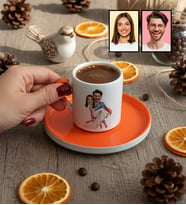 Kişiye Özel Karikatürlü Sevgiliye Hediye Türk Kahvesi Fincanı Sevgililer Günü Hediyesi