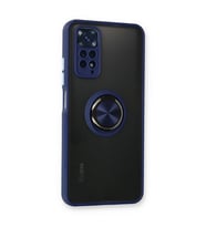 Xiaomi Redmi Note 11 Kılıf Montreal Yüzüklü Silikon Kapak - Lacivert