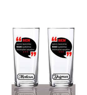 Kişiye Özel 2'li İhtimal Rakı Bardağı