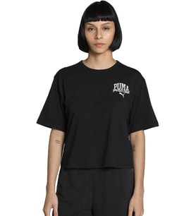 Puma PUMA CLASS Relaxed Crop Tee Siyah Kadın T-Shirt 68503001