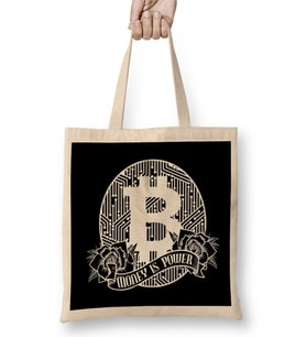 Cryptocurrency Bitcoin BTC Trader Money Is Power Bez Çanta Uzun Saplı