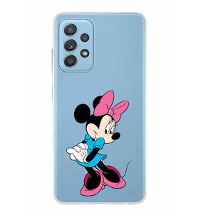 Samsung Galaxy A52  Kapak Minnie Mouse Tasarımlı Şeffaf Silikon Kılıf