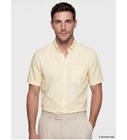 LCWAIKIKI Classic Sarı Regular Fit Keten Karışımlı Erkek Gömlek