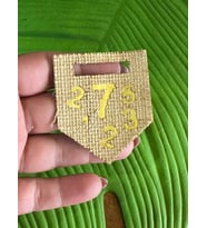 6X5 CM ÜTÜ İLE YAPIŞAN HASIR 7 RAKAMI ARMA DİKİŞ AKSESUARI (Altın)