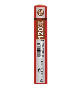 FABER CASTELL 120'Lİ MİN 0.5 2B 60mm UÇ KIRMIZI TÜP